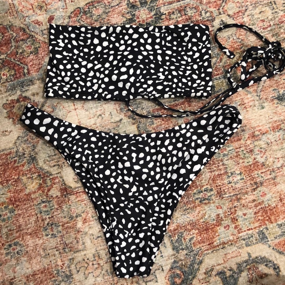 Black and white swimsuit